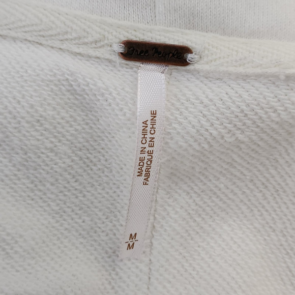 NEW Free People LONG KARA CARDI Full Zip Hoodie Jacket M in White Ecru $128 NWOT - Picture 10 of 11